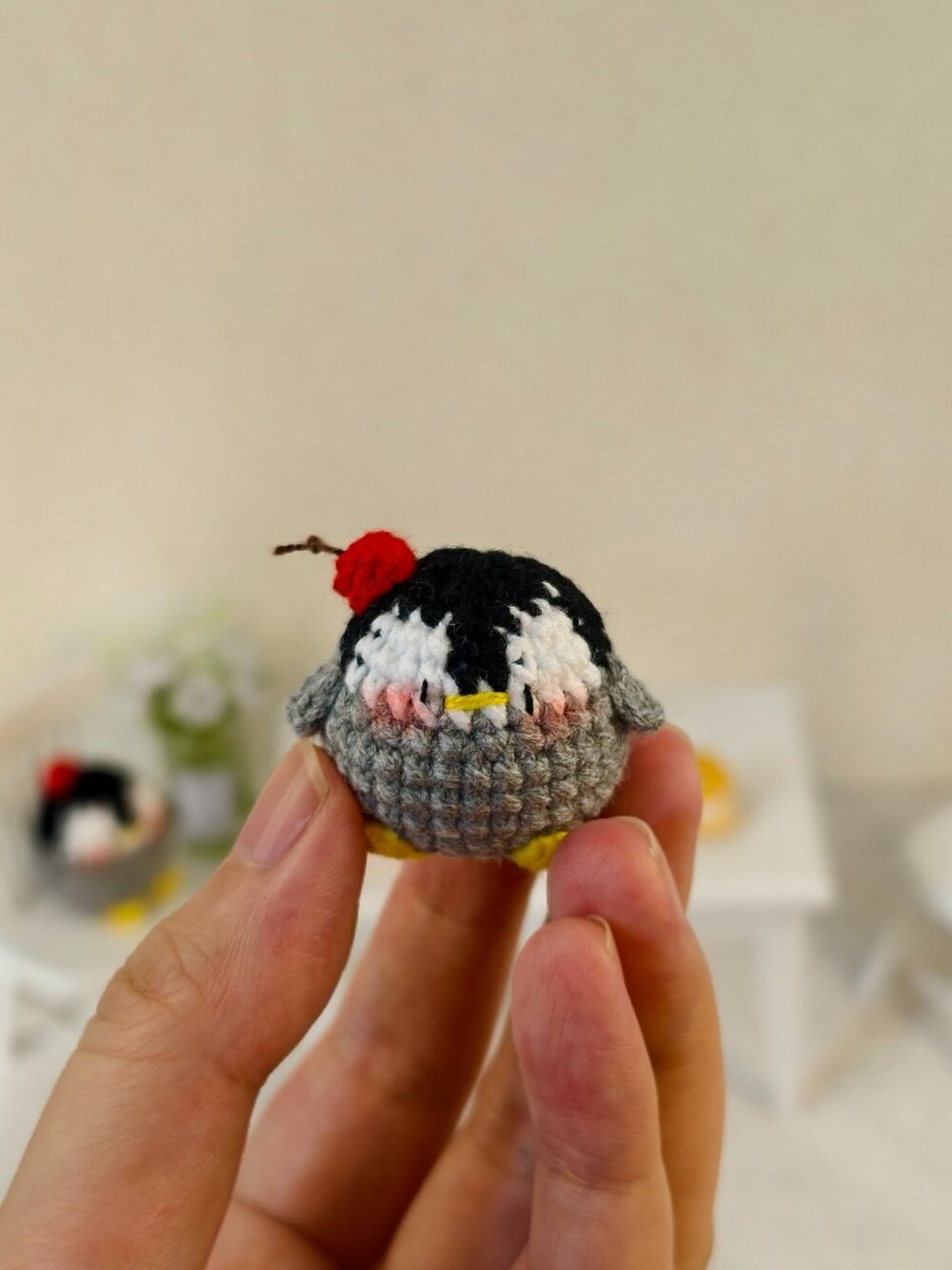 Handmade Amigurumi Crochet Tiny Penguin Plushie